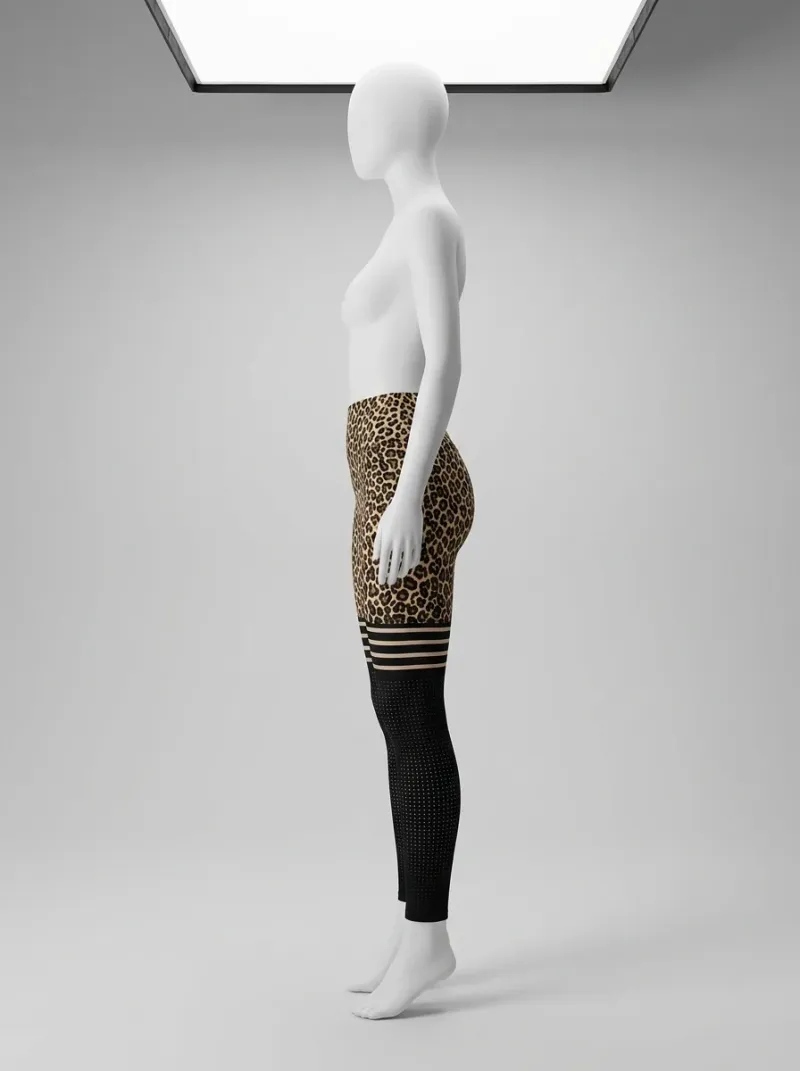 Legging leopard polyester élasthanne running taille haute opaque
