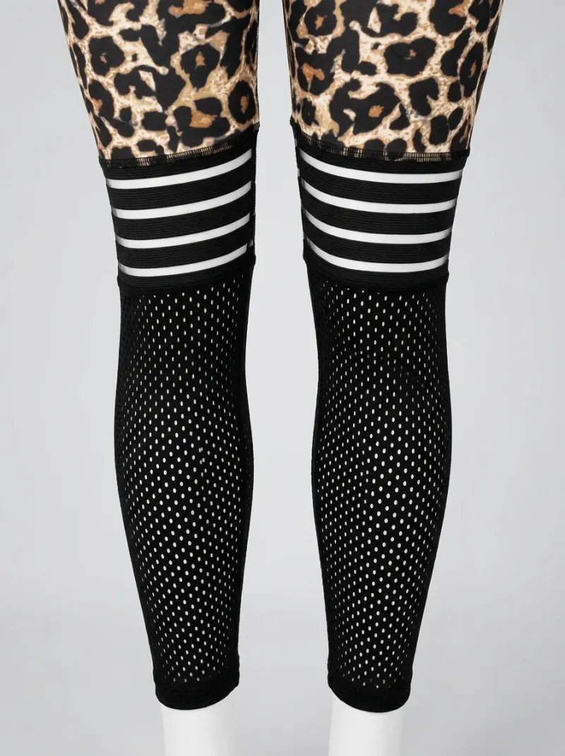 Legging leopard polyester élasthanne running taille haute opaque