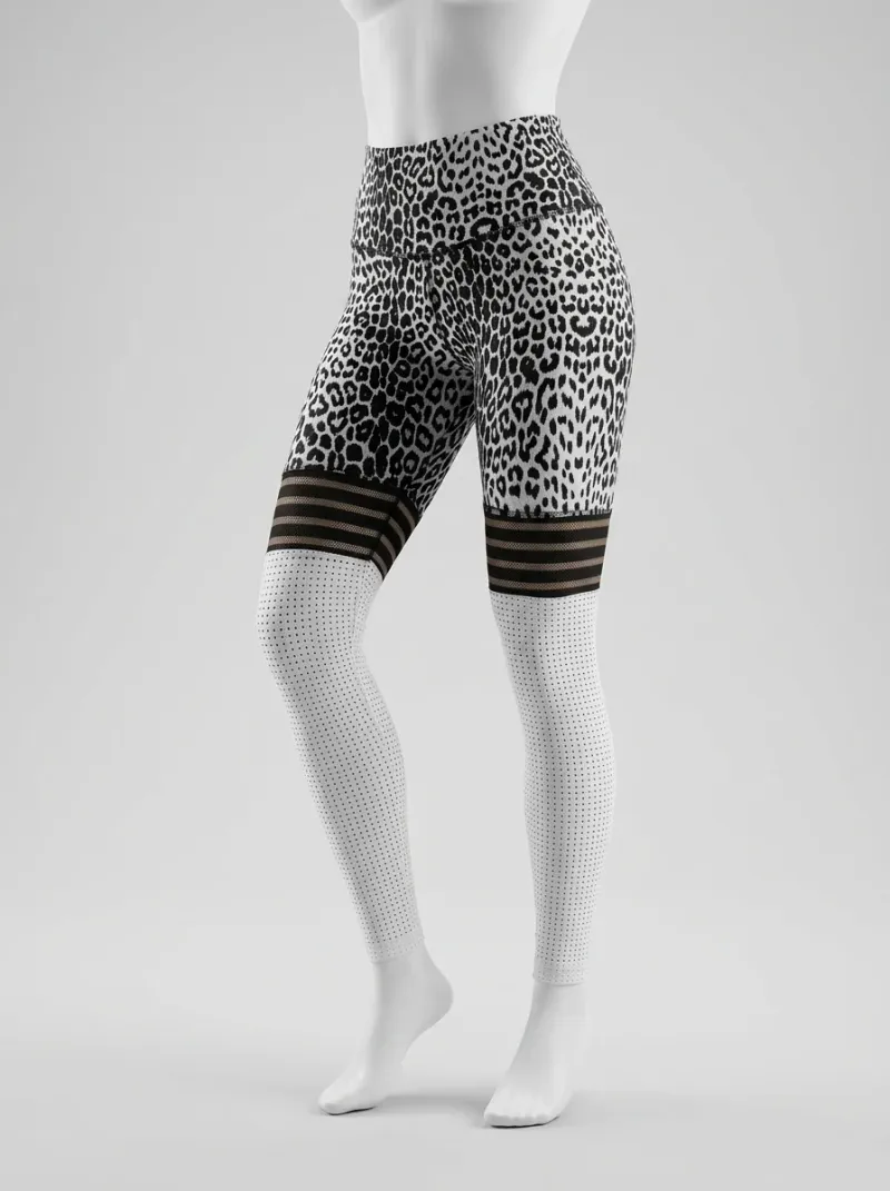 Legging leopard polyester élasthanne running taille haute opaque