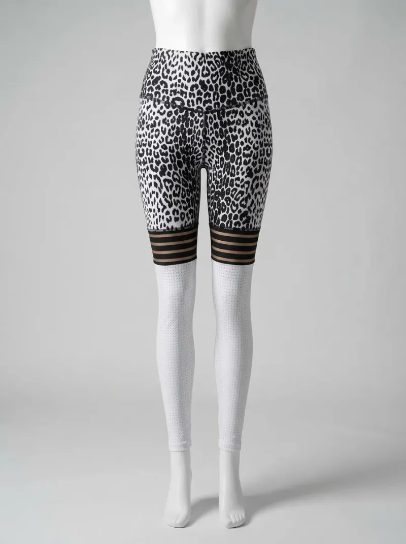 Legging leopard polyester élasthanne running taille haute opaque