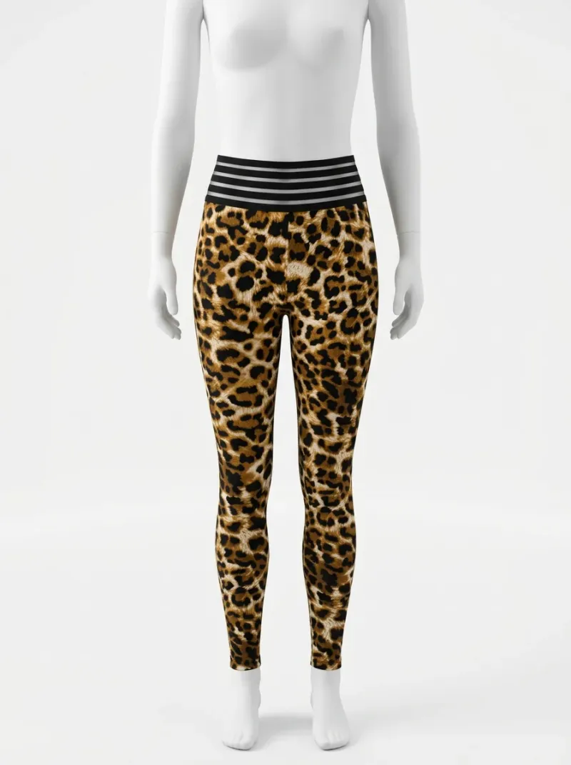 Legging leopard polyester élasthanne gym gainant femme