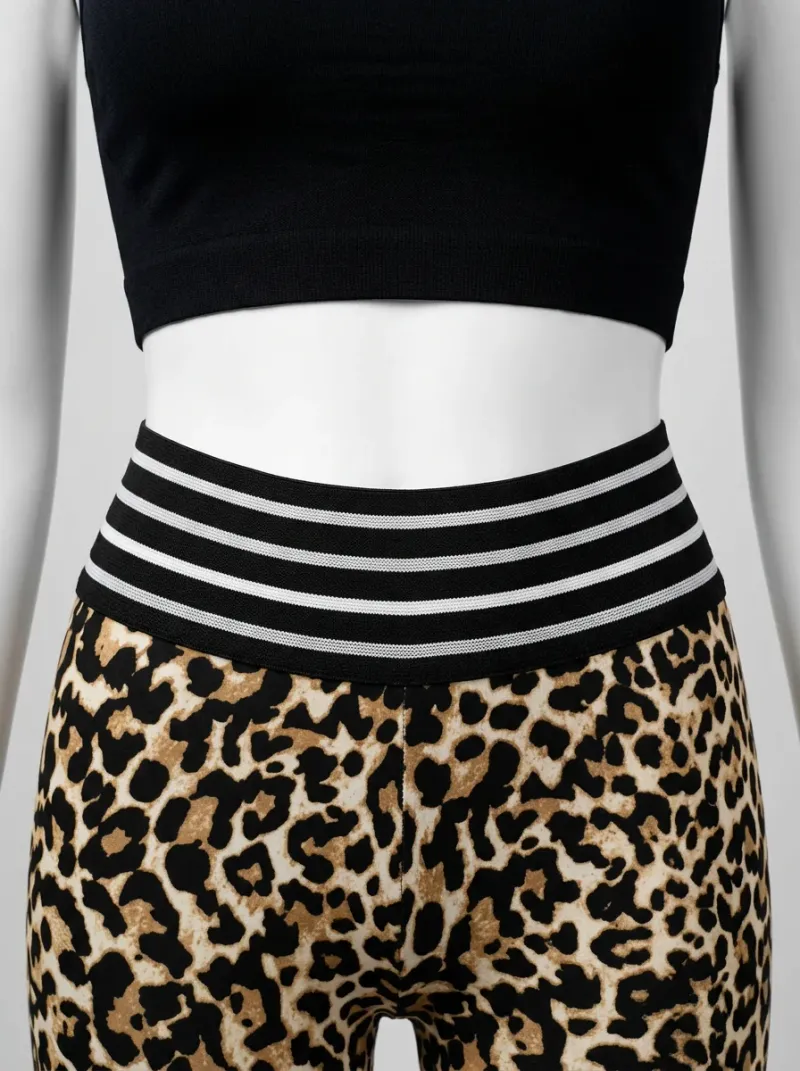 Legging leopard polyester élasthanne gym gainant femme
