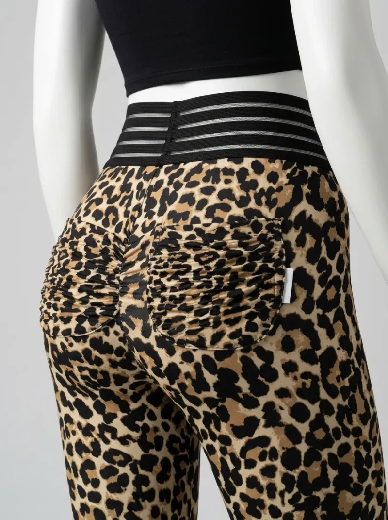 Legging leopard polyester élasthanne gym gainant femme