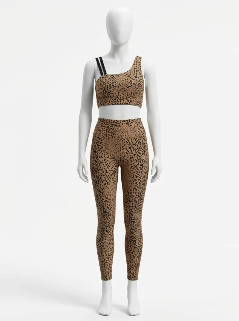 Legging leopard coton elasthanne ensemble sport femme