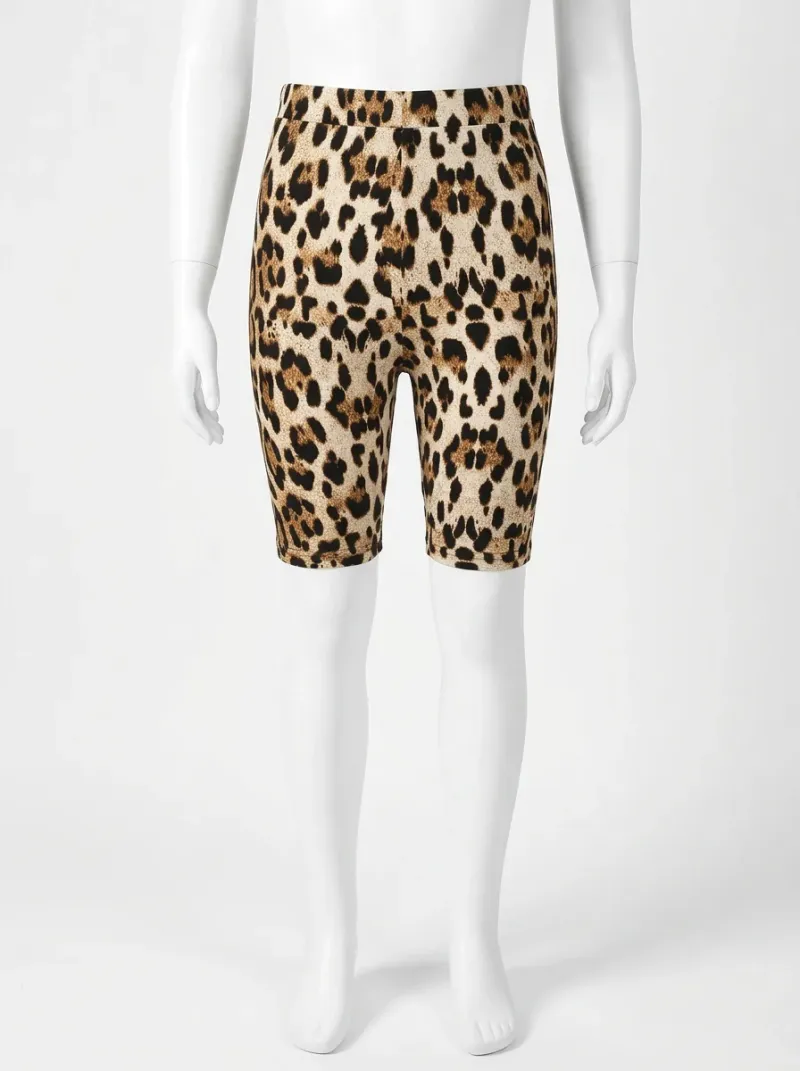 Legging leopard coton élasthanne court sport femme