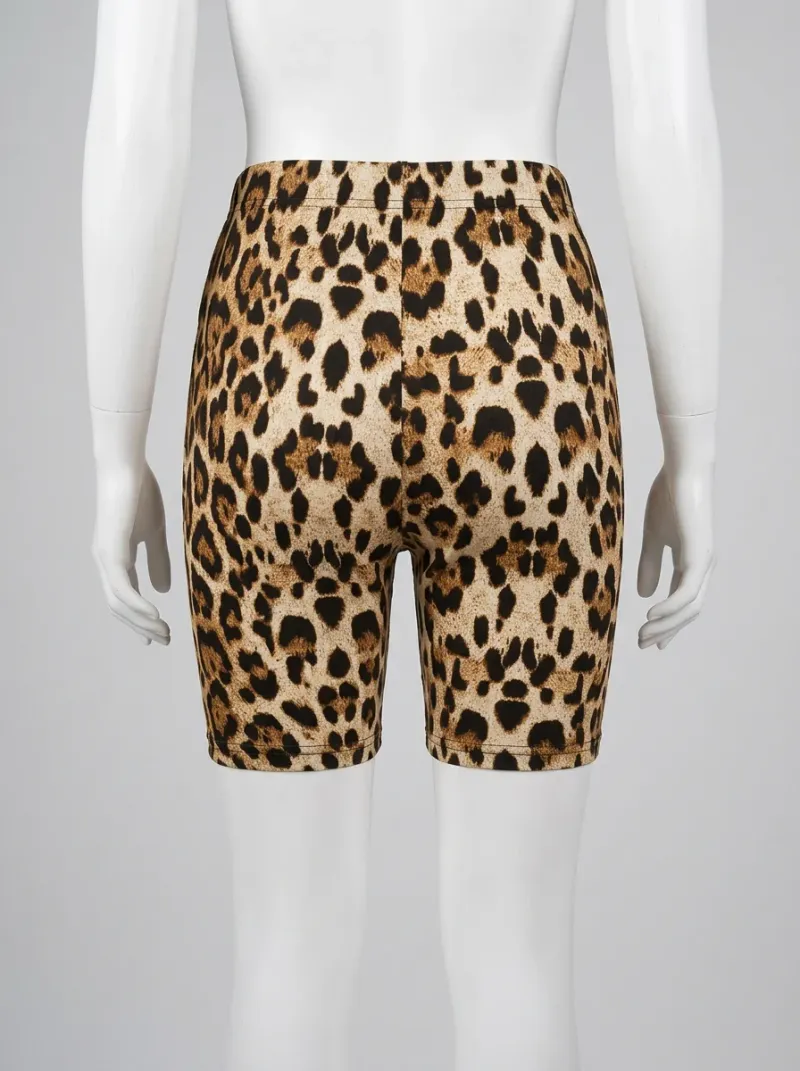 Legging leopard coton élasthanne court sport femme