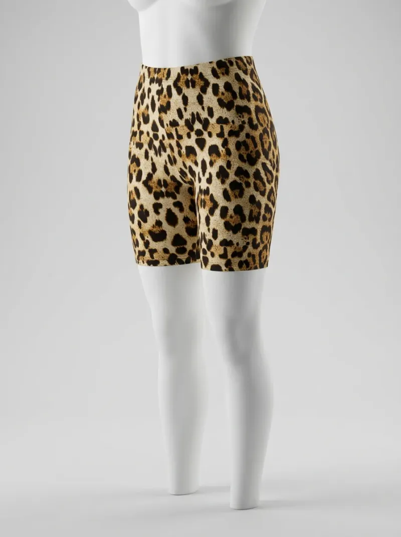 Legging leopard coton élasthanne court sport femme