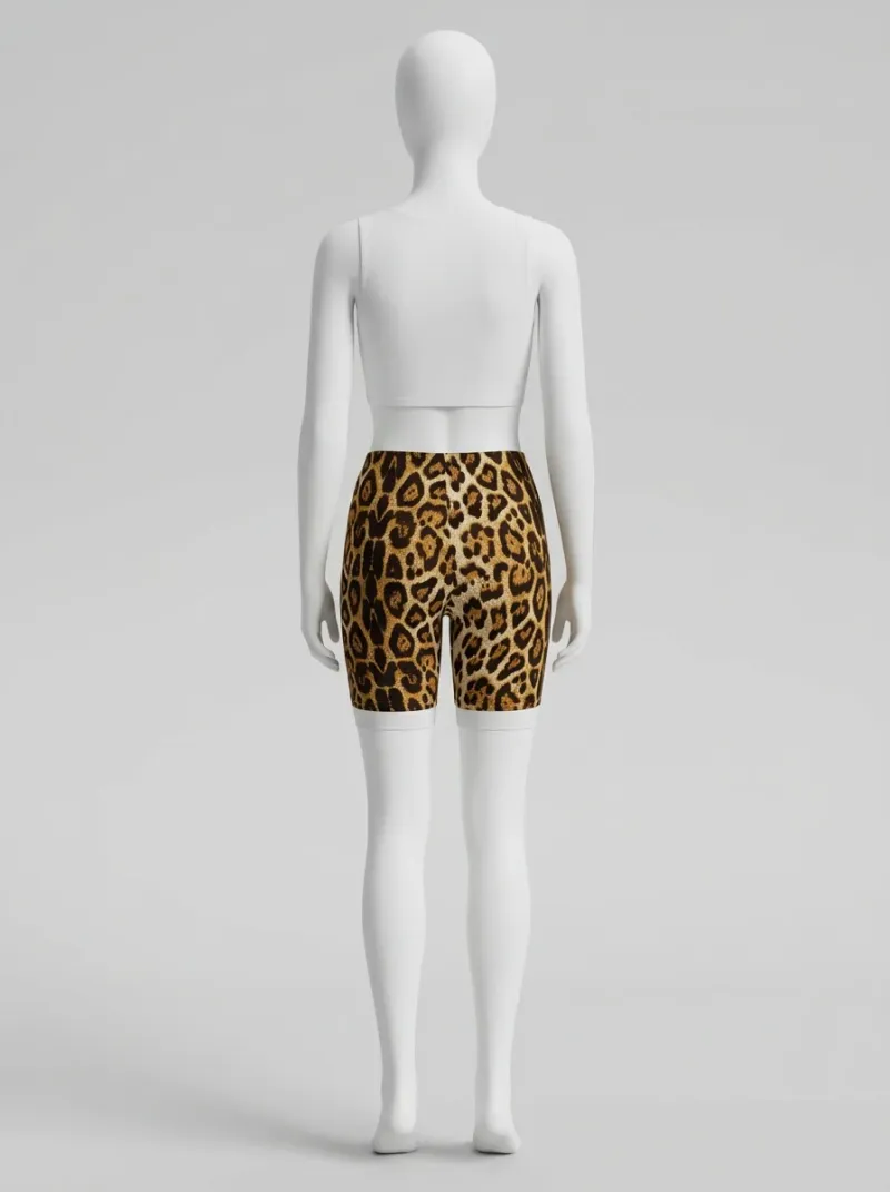 Legging leopard coton élasthanne court sport femme