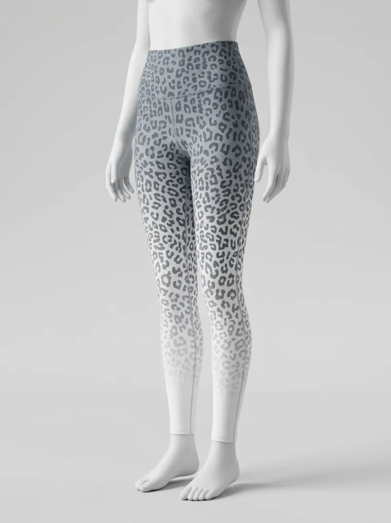 Legging leopard coton sport dégradé taille haute