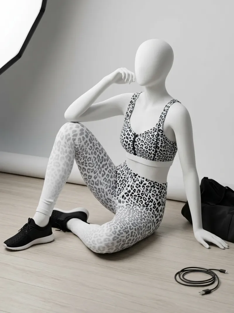 Legging leopard coton sport dégradé taille haute
