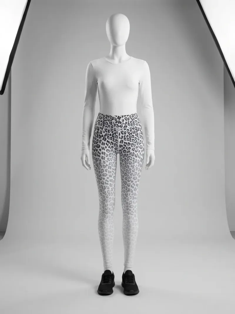 Legging leopard coton sport dégradé taille haute