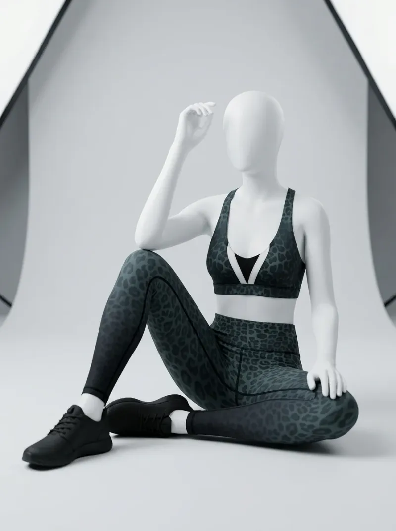 Legging leopard coton sport dégradé taille haute