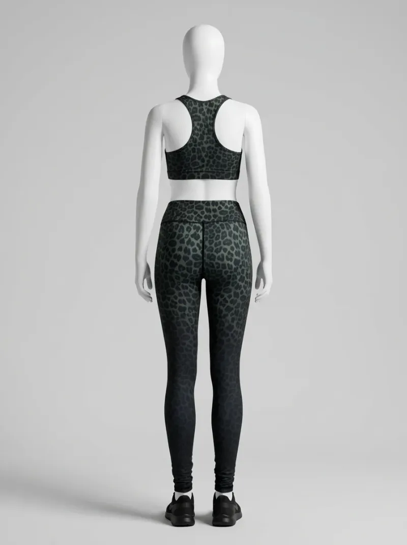 Legging leopard coton sport dégradé taille haute