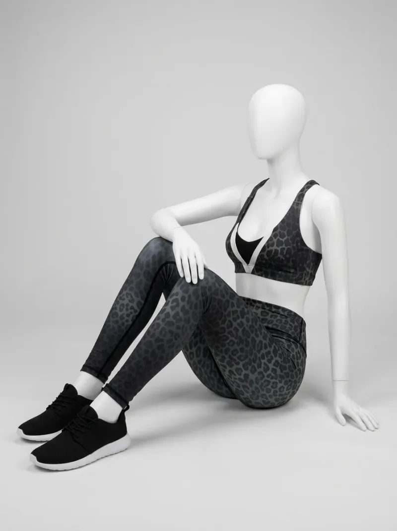 Legging léopard coton élasthanne musculation gainant femme