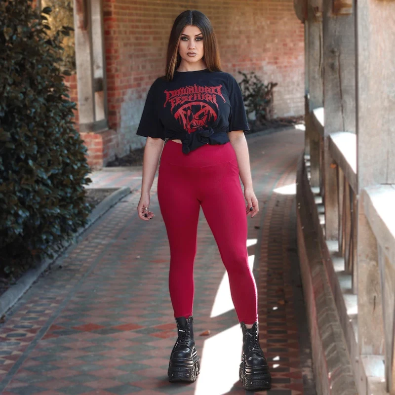 Squat-Proof Leggings - Blood Red
