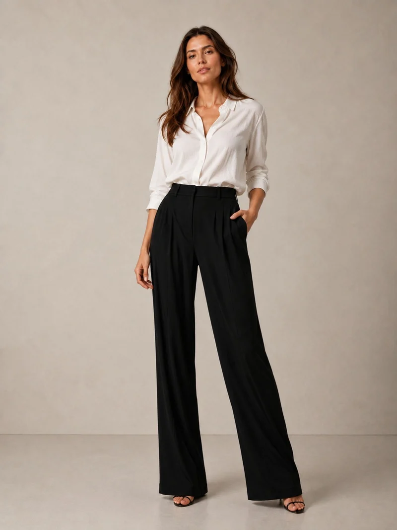 Bogilvy - LIV 2.0. - Damenstoffhose mit weichem Griff, Mid-Waist, Black