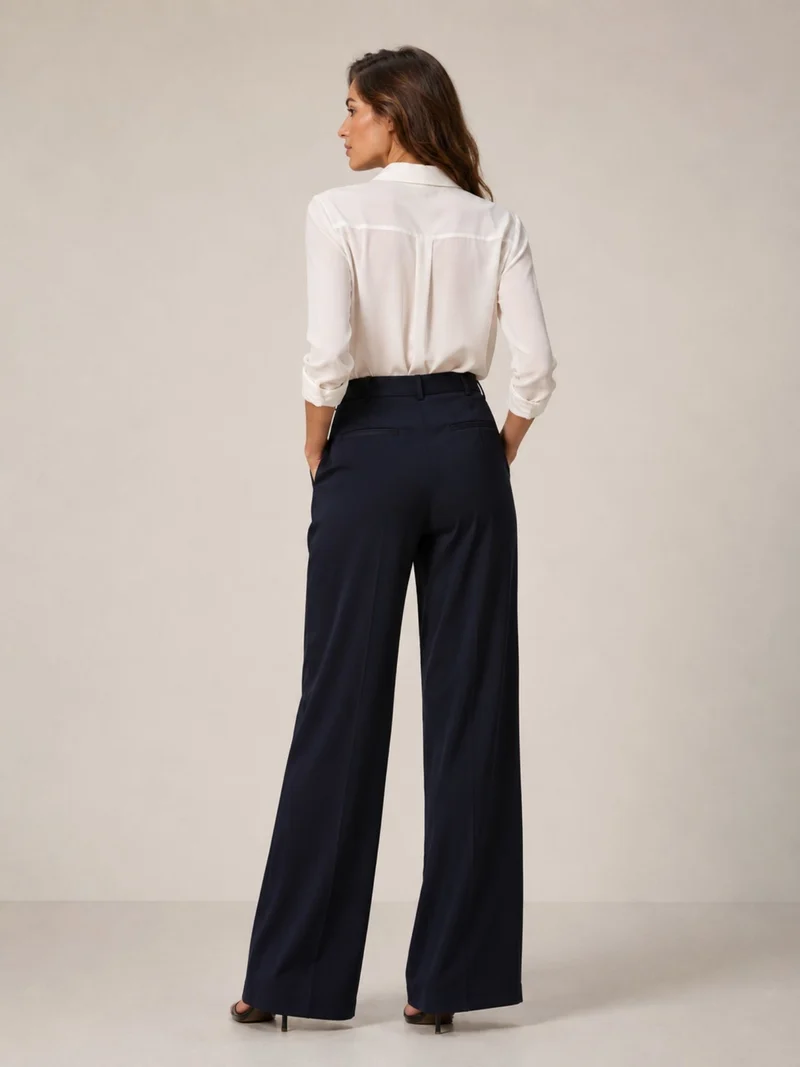 Bogilvy - LIV 2.0. - Damenstoffhose mit weichem Griff, Mid-Waist, Navy