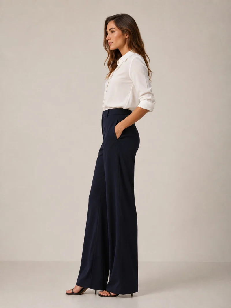 Bogilvy - LIV 2.0. - Damenstoffhose mit weichem Griff, Mid-Waist, Navy