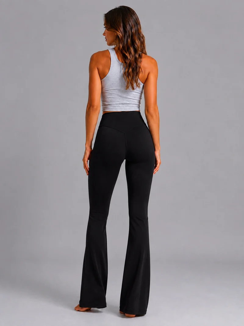 BOGILVY - Funktionale Damen Nylon Flared Leggings, Black 2.0.