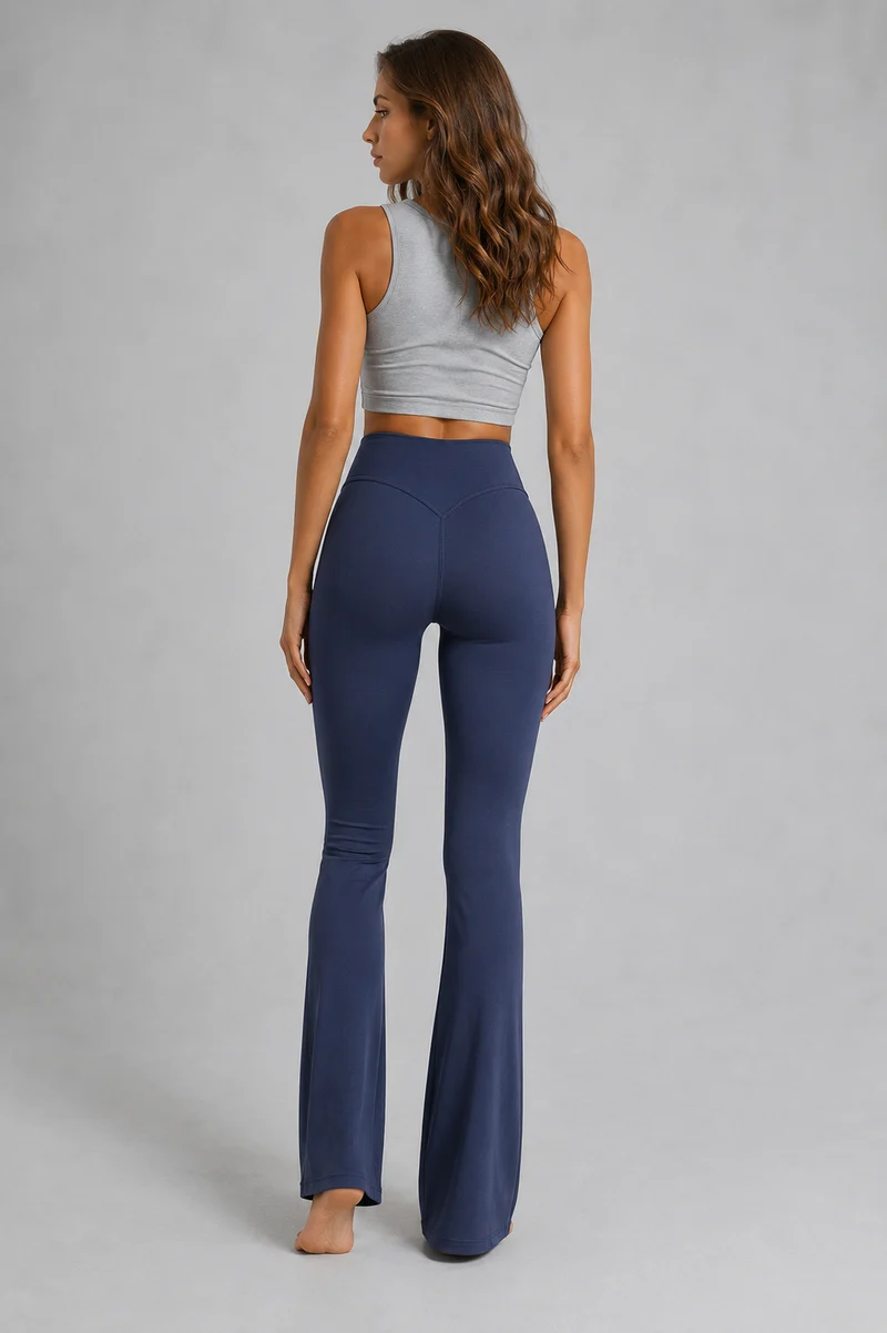 BOGILVY - Funktionale Damen Nylon Flared Leggings, Navy