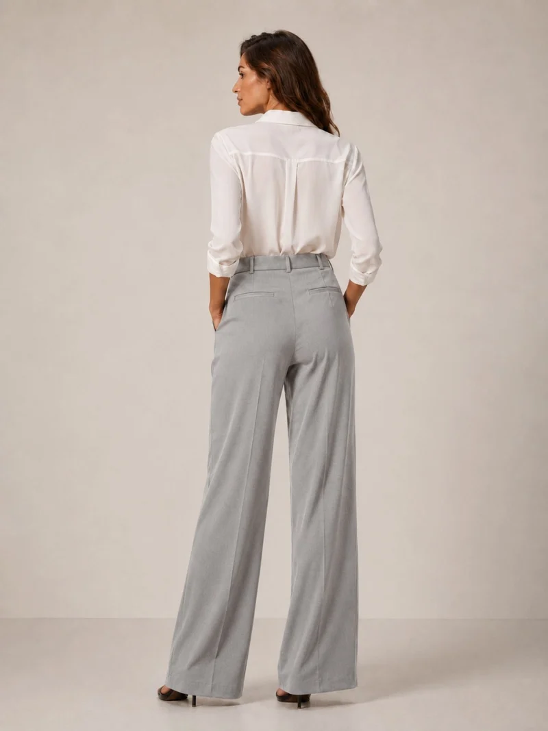Bogilvy - LIV 2.0.- Damenstoffhose mit weichem Griff, Mid-Waist, Grey