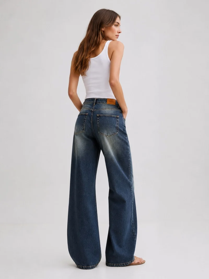 Bogilvy- KAYA, High-Rise, Baggy - Barrel, Mid Blue