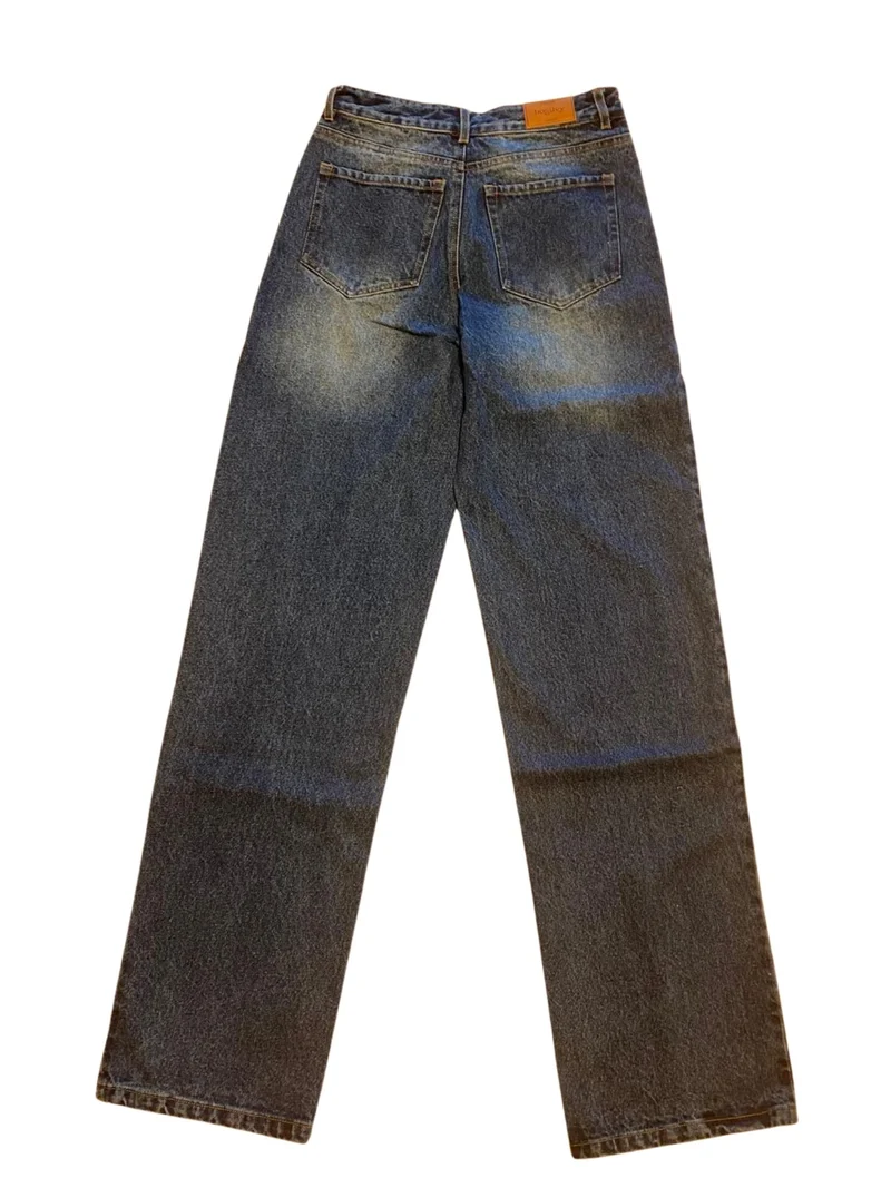 BOGILVY - AVA Straight Wide Leg High Waist Mid Blue Wash