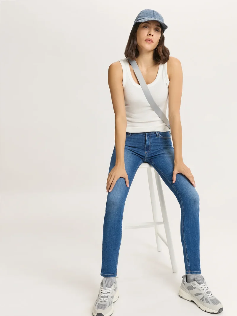 CROSS JEANS - ALAN, Skinny Fit, Mid-Waist, Mid Blue
