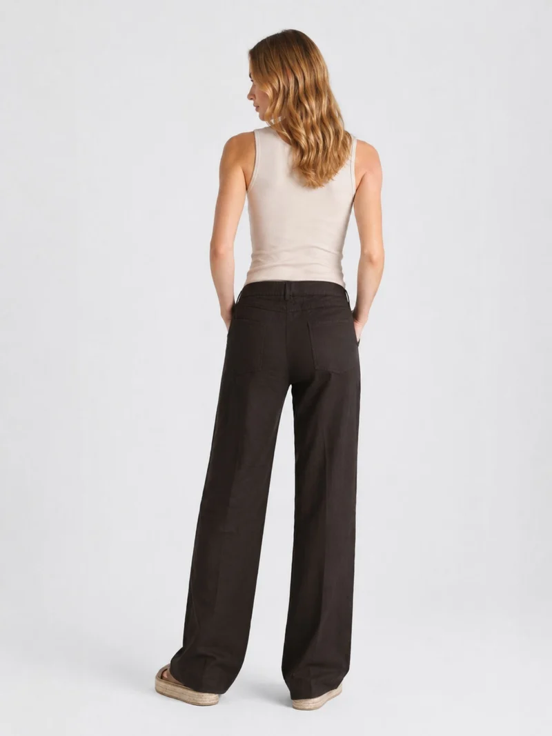 MAC - Nora, Leinenhose, High-Waist, Truffle Brown