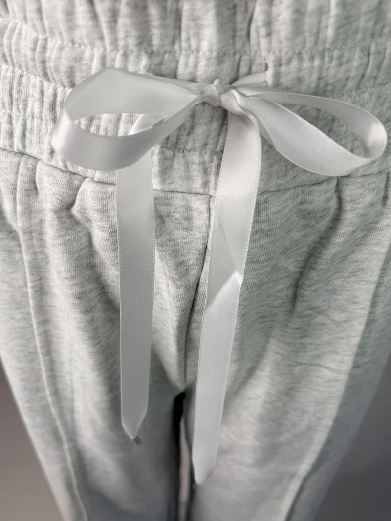 BOGILVY - EMMA, Wide Leg, Sweatpants, High-Waist, New Grey Melange