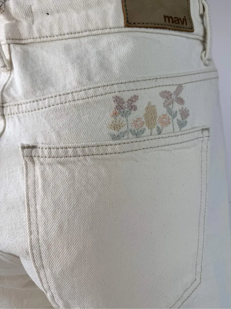 MAVI - MALIBU, High Waist, Loose Wide Leg, Cream Denim