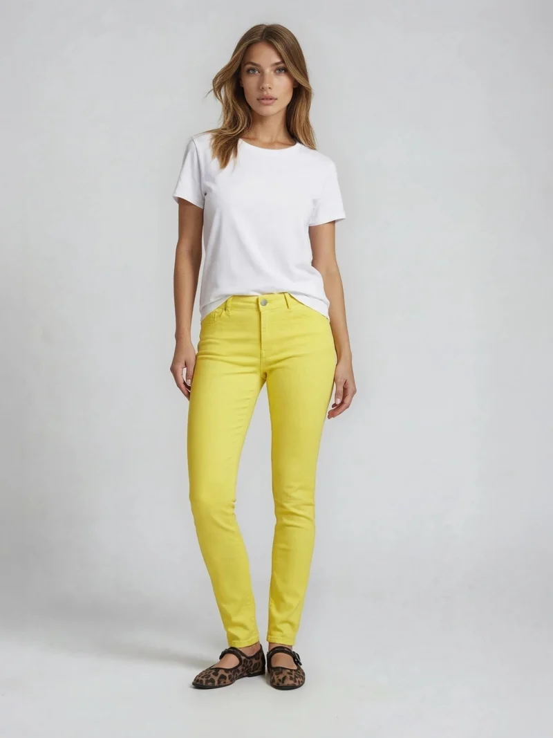 WHITEFIVE - ASH, High-Waist, Straight Fit, Lemon