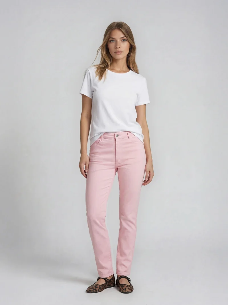 WHITEFIVE - ASH, High-Waist, Straight Fit, Rosa