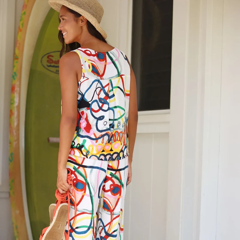 Pantalon court à jambes larges - Loop De Loop