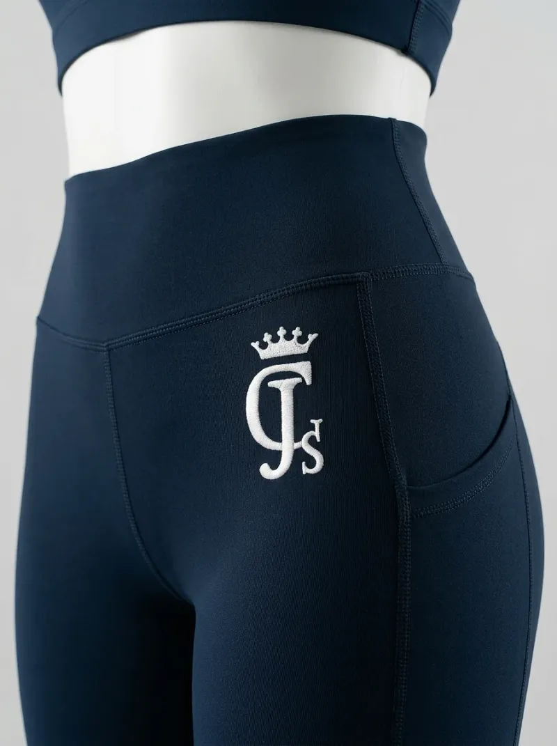 Legging fitness nylon extensible taille haute poches sport