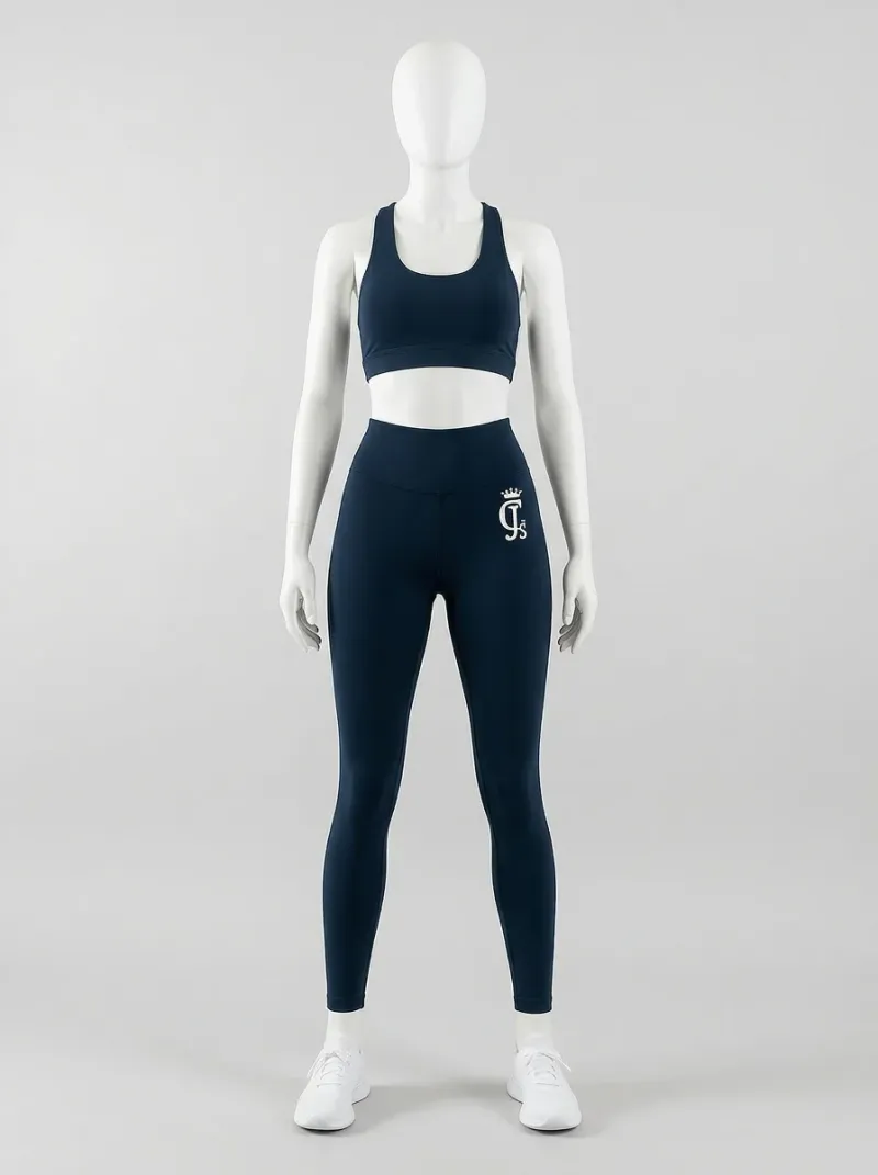 Legging fitness nylon extensible taille haute poches sport