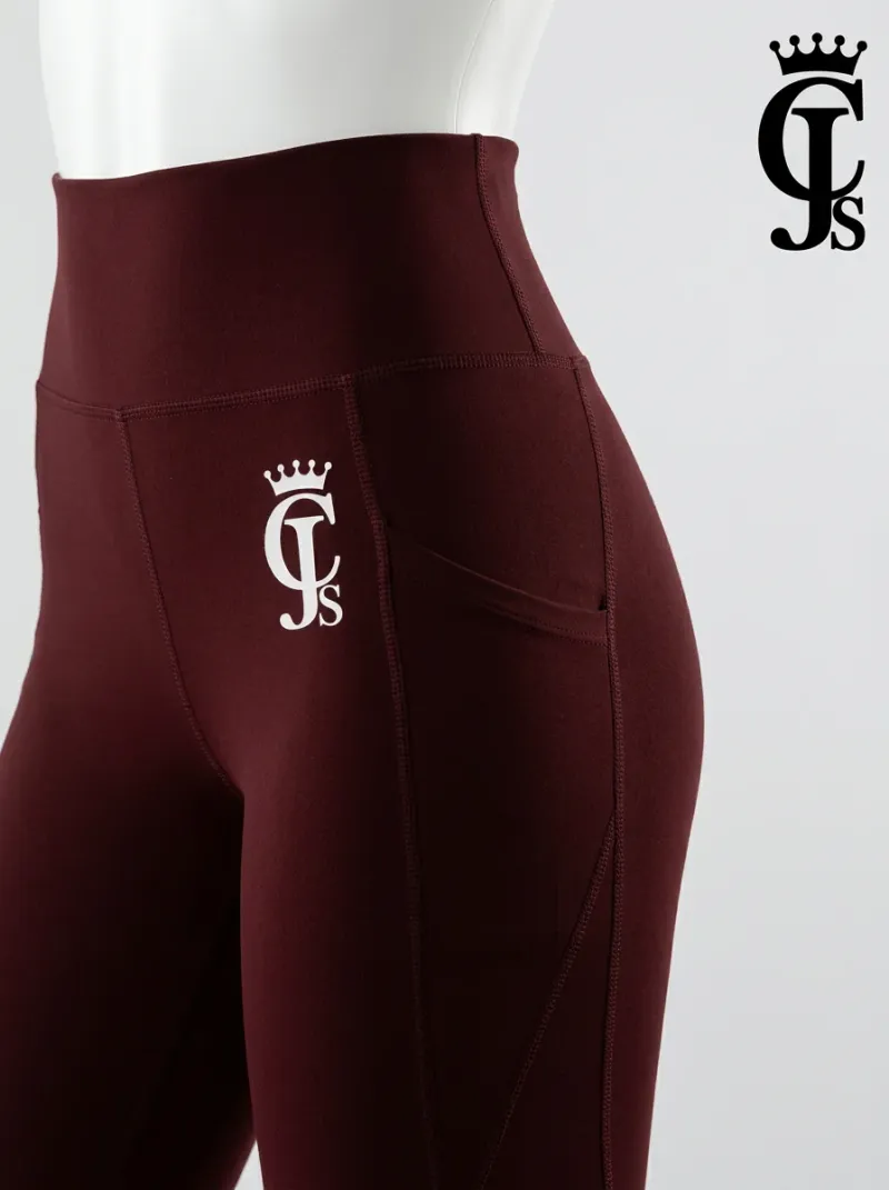 Legging fitness nylon extensible taille haute poches sport
