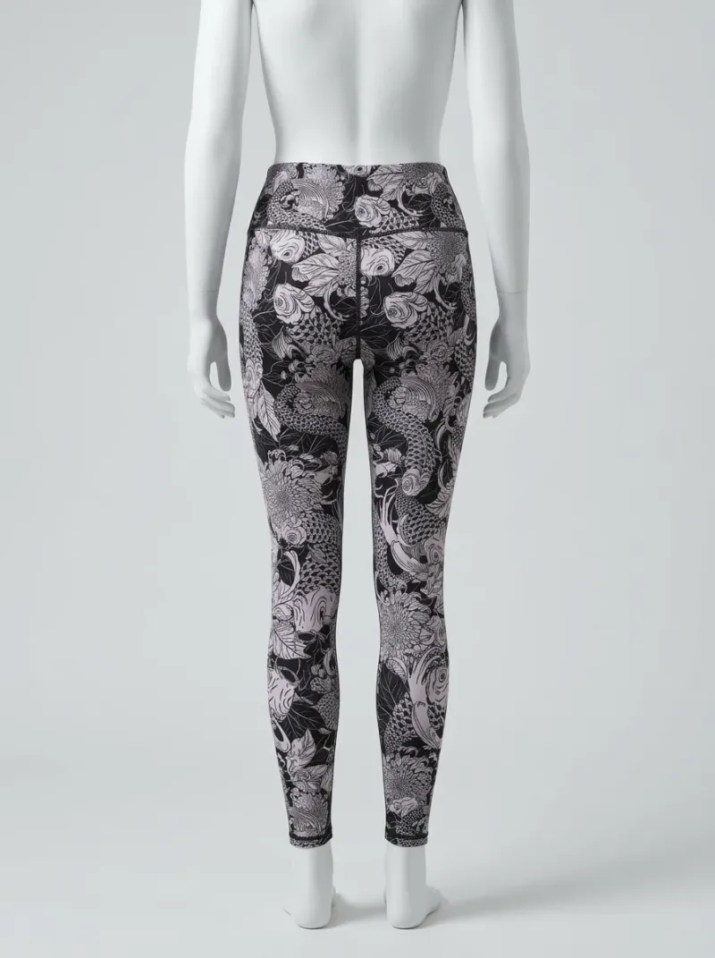 Legging fitness polyester imprimé artistique sport femme