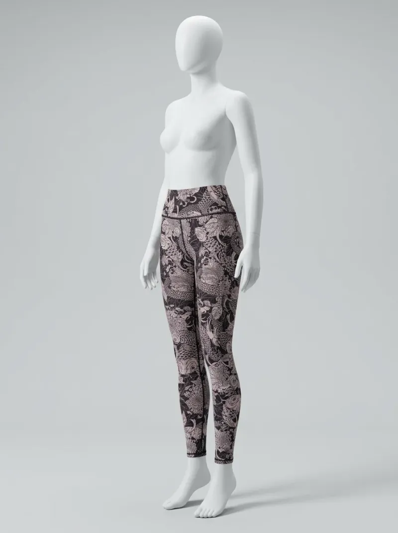 Legging fitness polyester imprimé artistique sport femme
