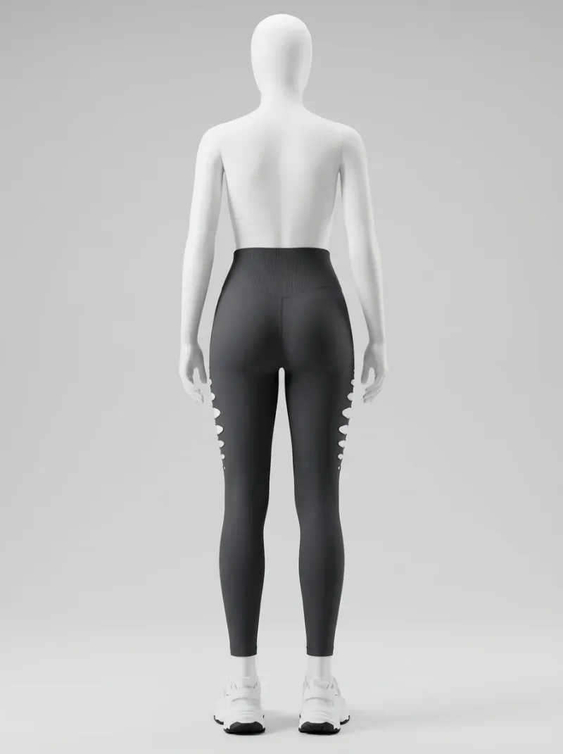 Legging fitness nylon spandex ajouré sport femme