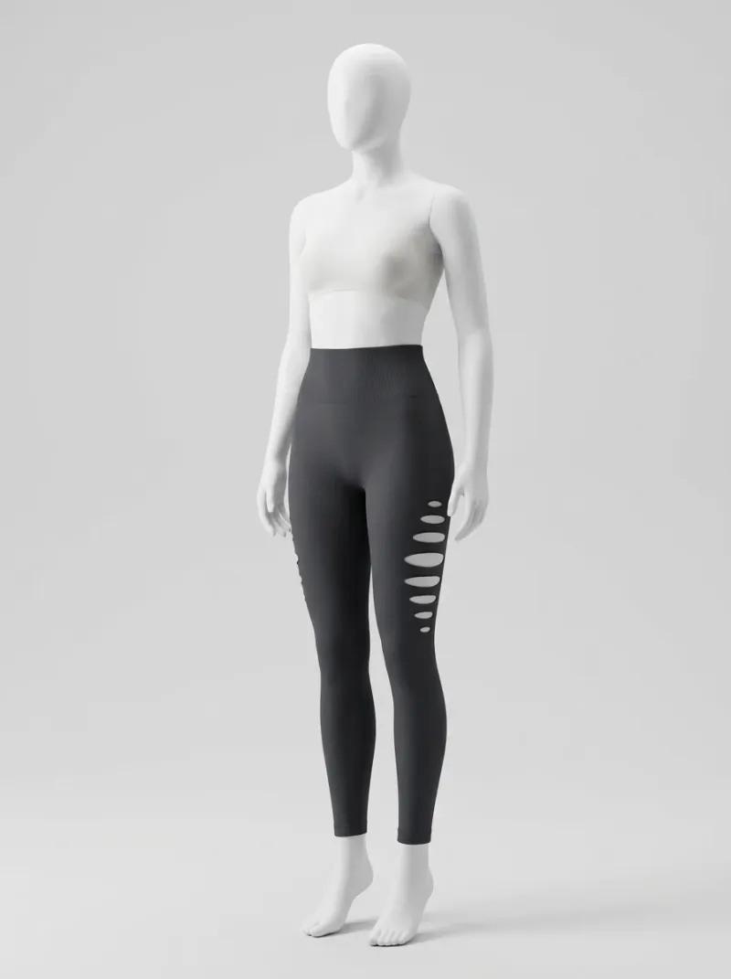 Legging fitness nylon spandex ajouré sport femme