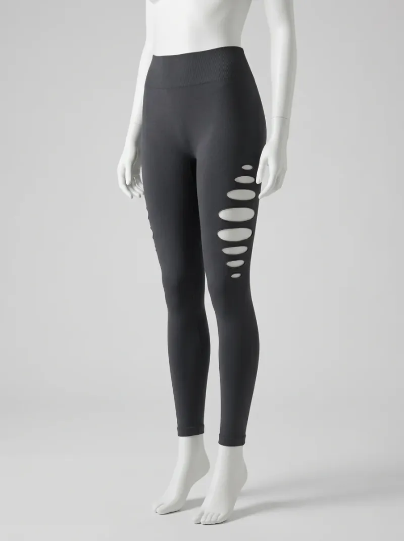 Legging fitness nylon spandex ajouré sport femme