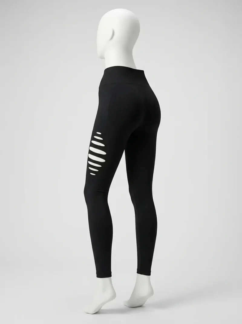 Legging fitness nylon spandex ajouré sport femme