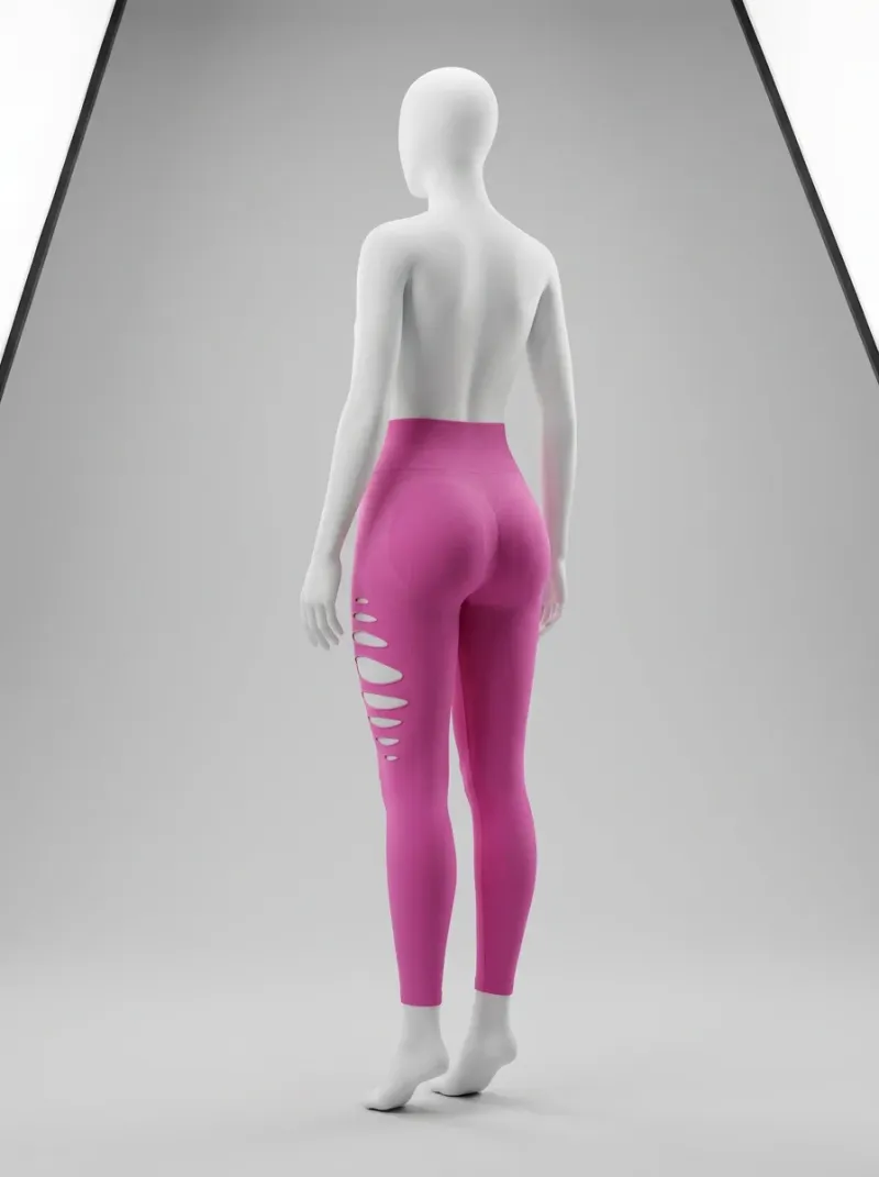 Legging fitness nylon spandex ajouré sport femme