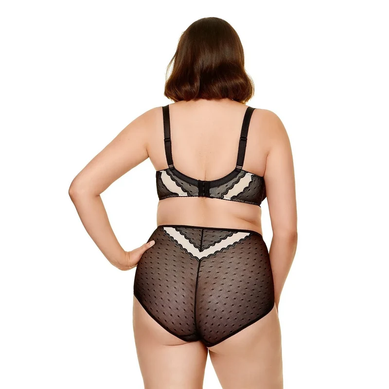 soutien-gorge rembourré dentelle noire tulle beige grande taille Gorteks