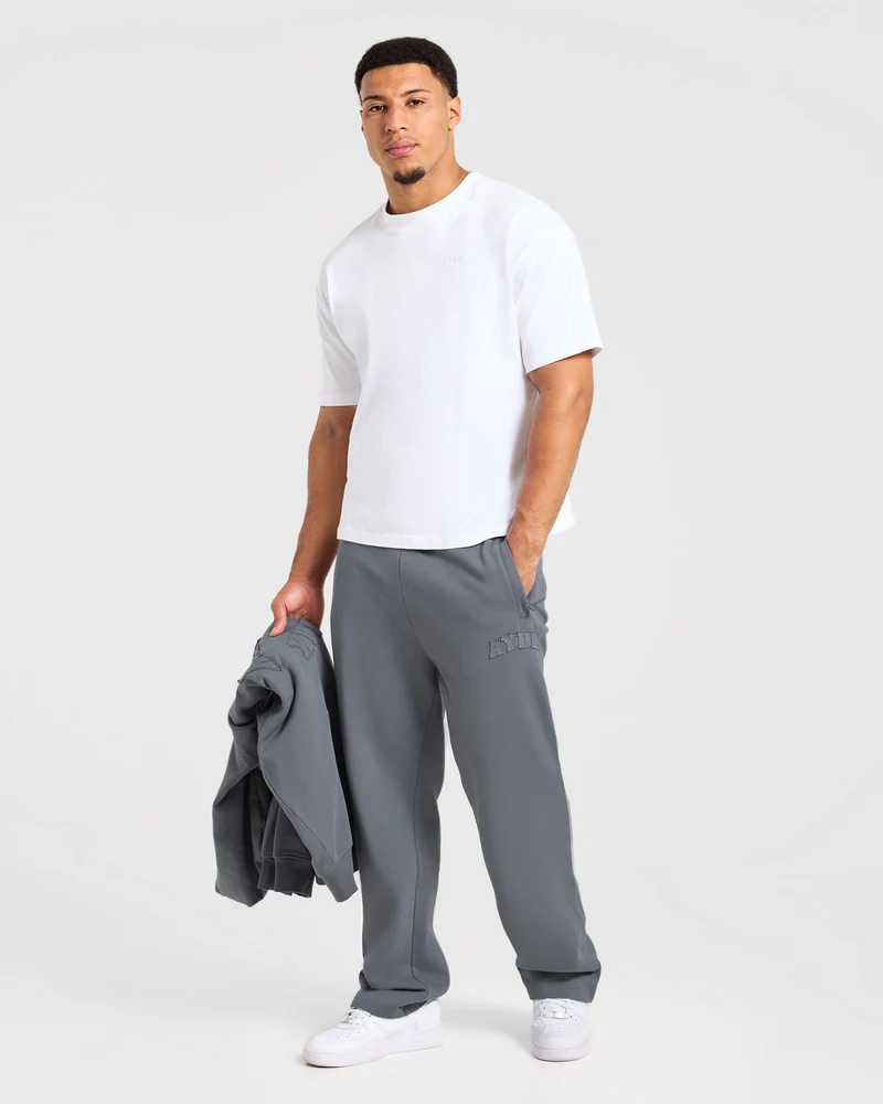 Effortless Oversized Straight Leg Joggers - Deep Slate