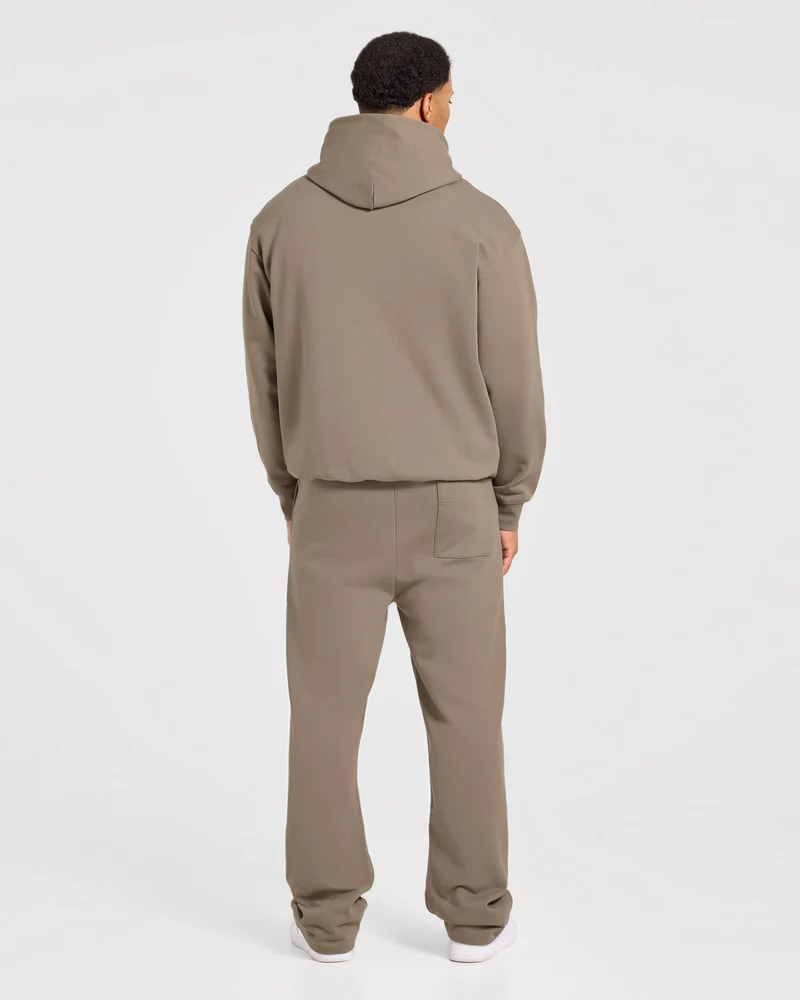 Effortless Oversized Straight Leg Joggers - Deep Ecru