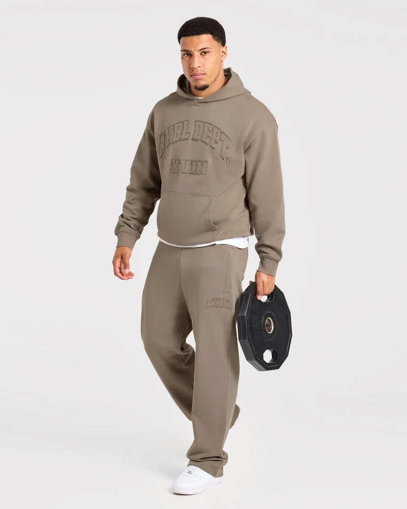 Effortless Oversized Straight Leg Joggers - Deep Ecru