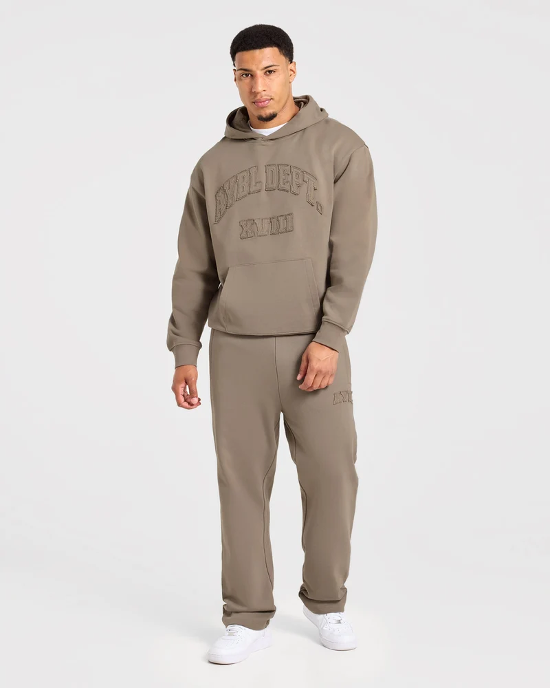 Effortless Oversized Straight Leg Joggers - Deep Ecru