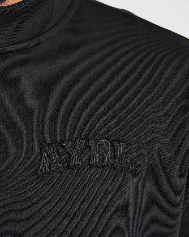 Effortless Oversized 1/4 Zip Pullover - Noir